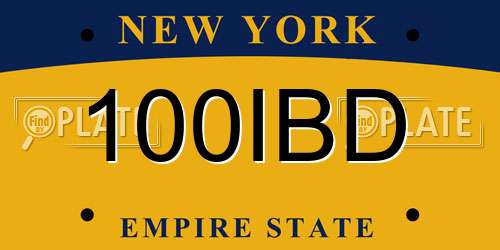 100IBD New York License Plate