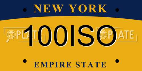 100ISO New York License Plate