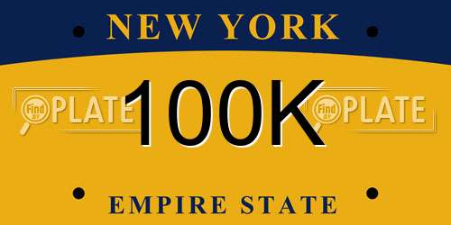 100K New York License Plate