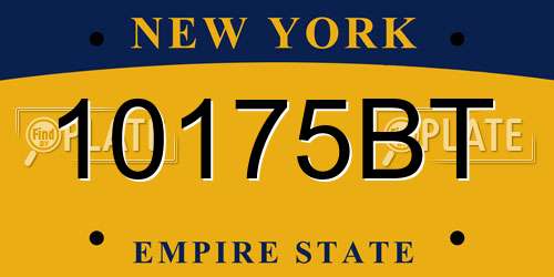 10175BT New York License Plate