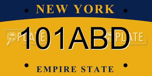 101ABD New York License Plate