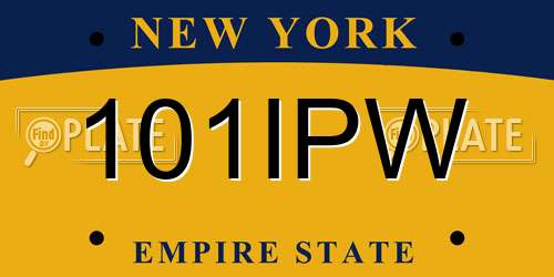 101IPW New York License Plate