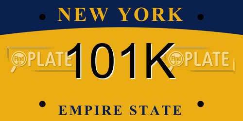 101K New York License Plate