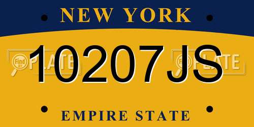 10207JS New York License Plate