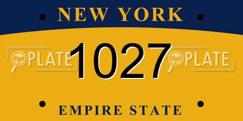 1027 New York License Plate