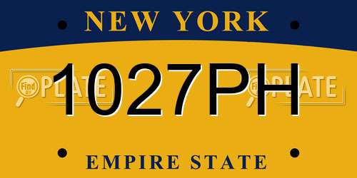 1027PH New York License Plate