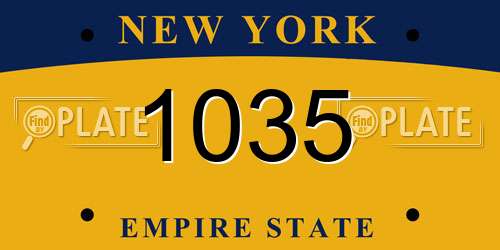 1035 New York License Plate