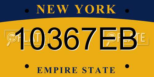 10367EB New York License Plate
