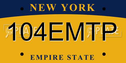 104EMTP New York License Plate
