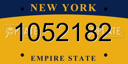 1052182 New York License Plate