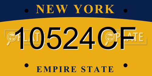 10524CF New York License Plate