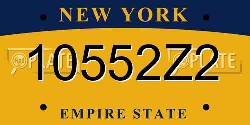 10552Z2 New York License Plate