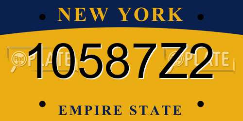 10587Z2 New York License Plate
