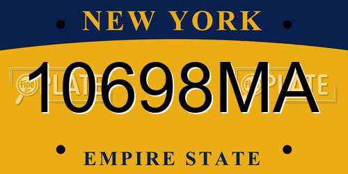 10698MA New York License Plate