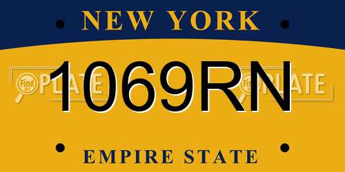 1069RN New York License Plate