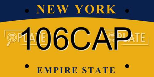 106CAP New York License Plate