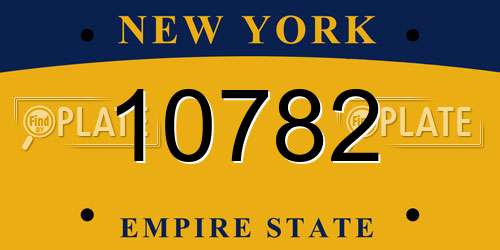 10782 New York License Plate