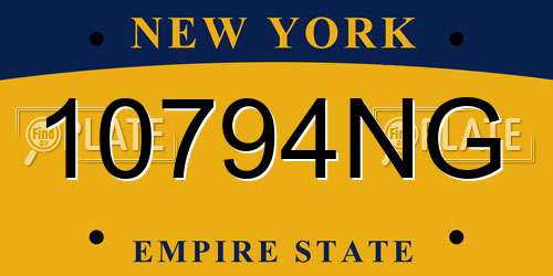 10794NG New York License Plate