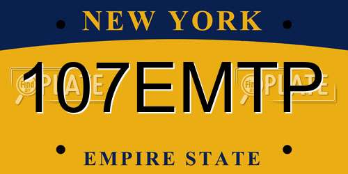 107EMTP New York License Plate