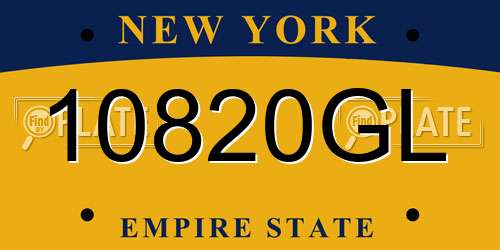 10820GL New York License Plate