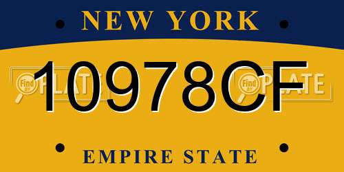 10978CF New York License Plate