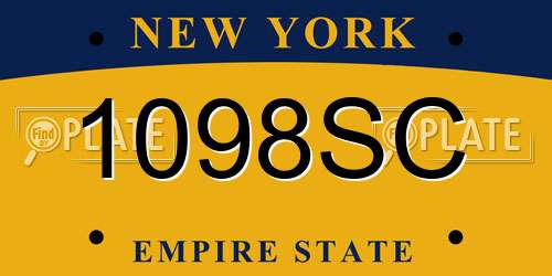 1098SC New York License Plate