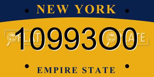 10993O0 New York License Plate