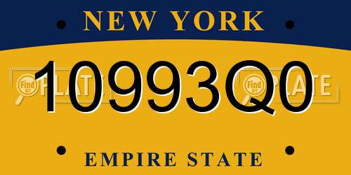 10993Q0 New York License Plate