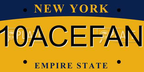 10ACEFAN New York License Plate