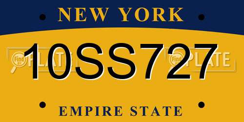 10SS727 New York License Plate