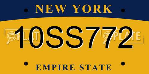 10SS772 New York License Plate