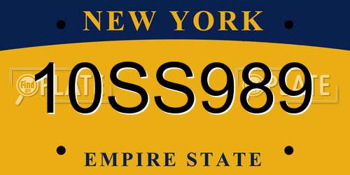 10SS989 New York License Plate