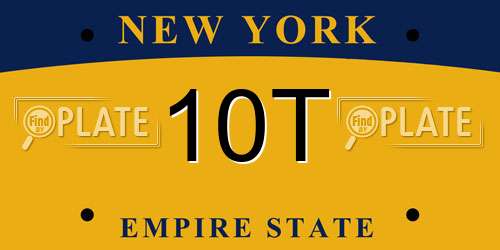 10T New York License Plate