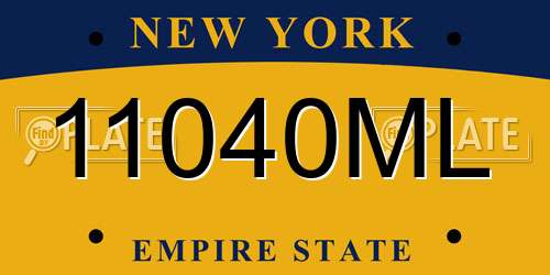 11040ML New York License Plate