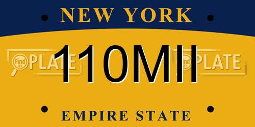 110MII New York License Plate