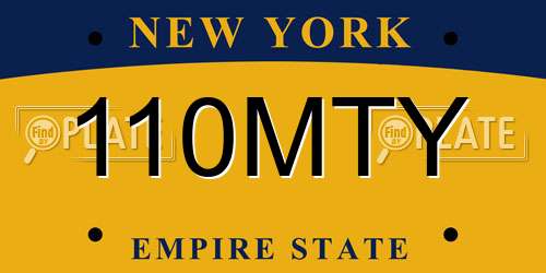 110MTY New York License Plate