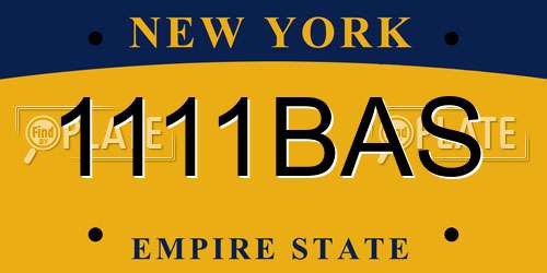 1111BAS New York License Plate