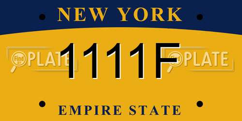 1111F New York License Plate