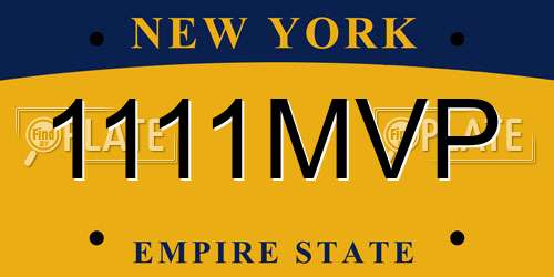1111MVP New York License Plate