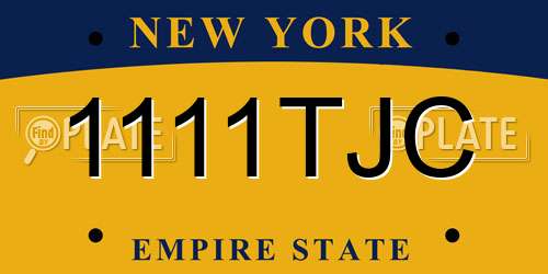 1111TJC New York License Plate