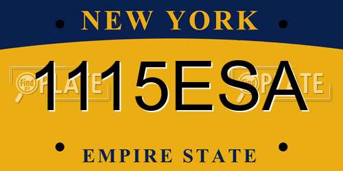 1115ESA New York License Plate