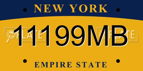 11199MB New York License Plate