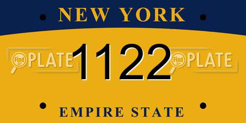 1122 New York License Plate