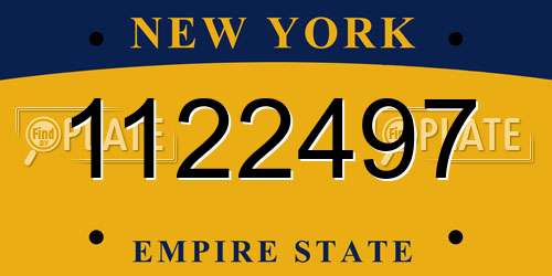 1122497 New York License Plate