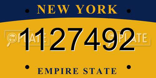 1127492 New York License Plate