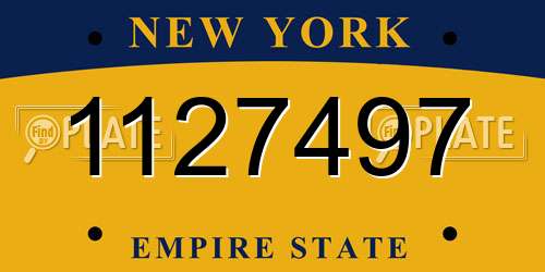 1127497 New York License Plate