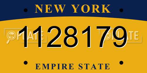 1128179 New York License Plate