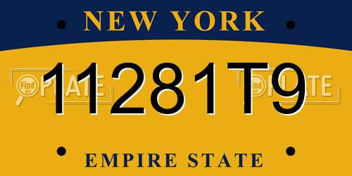 11281T9 New York License Plate