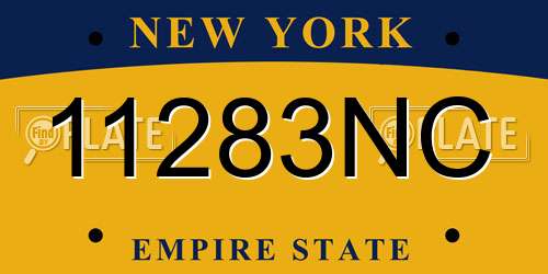 11283NC New York License Plate