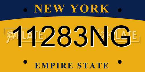 11283NG New York License Plate